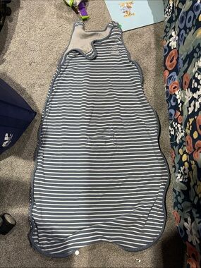 Woolino 4 season toddler sleep bag 2-4 years blue stripe